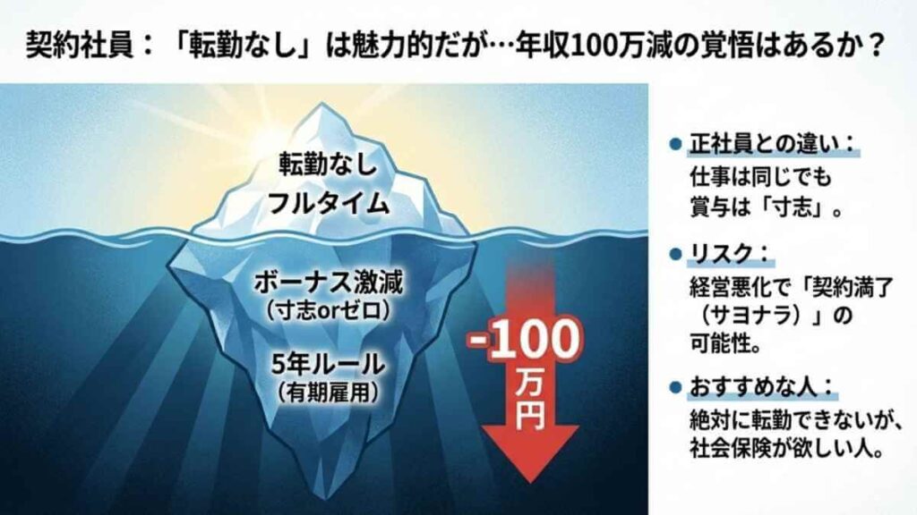 契約社員薬剤師のメリットである「転勤なし」の裏にあるボーナス減や5年ルールのリスク